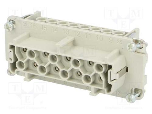 Conector: Hdc, Inserto de Contatos, Fêmea, C146, Pin: 16, 16+Pe