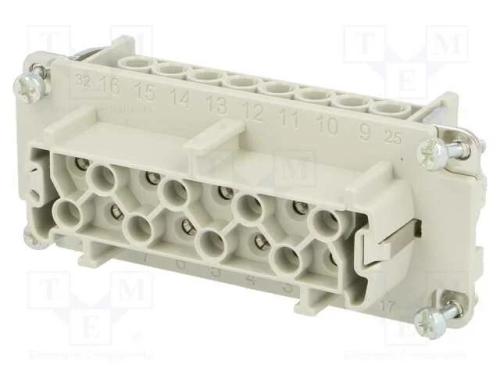 Conector: Hdc, Inserto de Contatos, Fêmea, C146, Pin: 16, 16+Pe