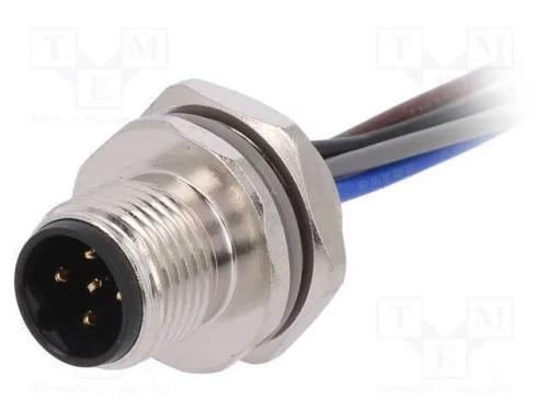 Tomada, M12, Pin: 5, Macho, Código B-Profibus, Fios, Ip67, Simples