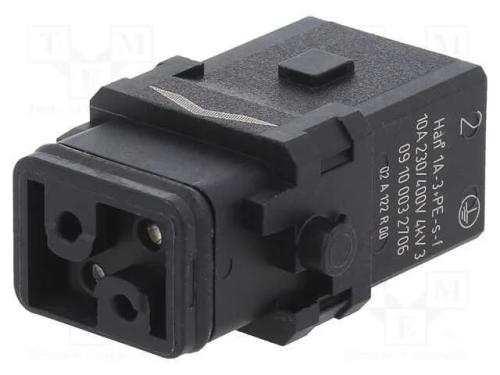 Conector: HDC, inserto de contatos, fêmea, Han 1A.