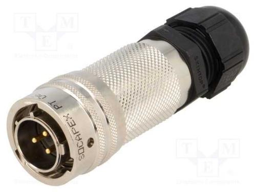 Conector: Redondos, com Cabo, Pt/451, Ficha, Macho, Pin: 3, Dourado