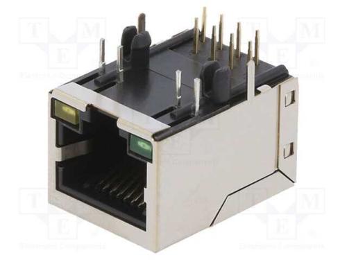 Tomada, RJ45, PIN: 8, dourado, Sistema: 8p8c, par.