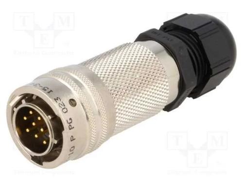 Conector: Redondos, com Cabo, Pt/451, Ficha, Macho, Pin: 10, Dourado