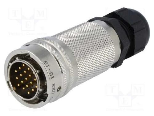 Conector: Redondos, com Cabo, Pt/451, Ficha, Macho, Pin: 19, Dourado