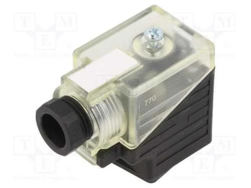 Conector: de Válvulas, Ficha, Formato A, 18mm, Fêmea, Pin: 3, 2+Pe