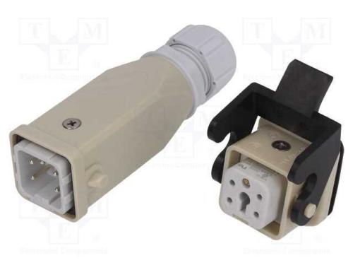 Conector: Hdc, Macho + Fêmea, C146, Pin: 5, 4+Pe, Tamanho A3, M20