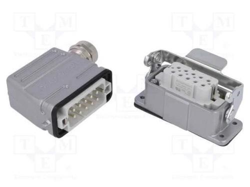 Conector: HDC, macho + fêmea, C146, PIN: 10, 10+P.