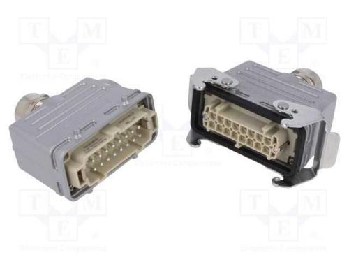 Conector: Hdc, Macho + Fêmea, C146, Pin: 16, 16+Pe, Tamanho E16