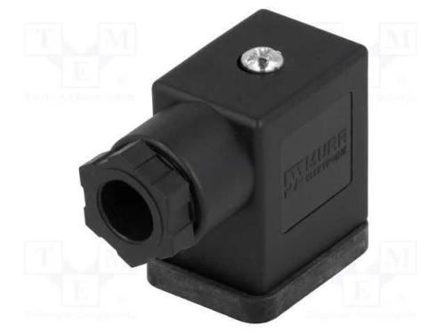 Conector: de Válvulas, Ficha, Formato B, 10mm, Fêmea, Pin: 3, 6÷8mm