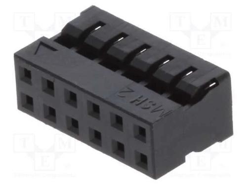 2mm MGrid WtB Rec Crp Hsg PBT Blk 12Ckt