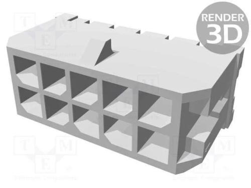 Tomada, Fio-Placa, Macho, Micro-Fit 3.0, 3mm, Pin: 10, Tht, 5a, 600v