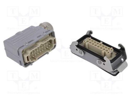 Conector: Hdc, Macho + Fêmea, C146, Pin: 16, 16+Pe, Tamanho E16
