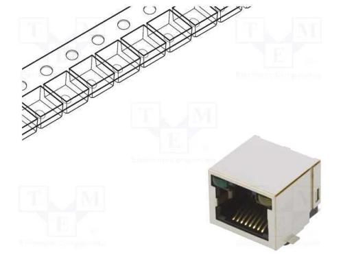 Tomada, RJ45, PIN: 8, dourado, Sistema: 8p8c, par.