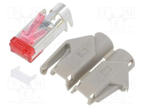 Ficha, RJ45, PIN: 8, Cat: 6, dourado, Sistema: 8p.