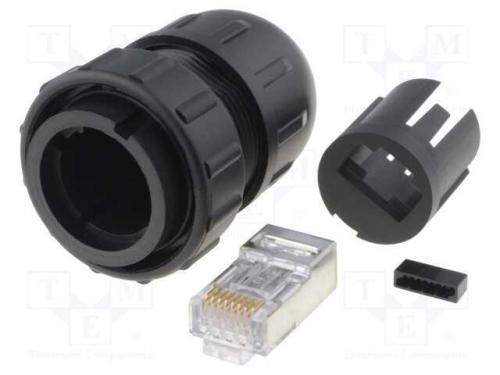 Ficha, RJ45, DC, PIN: 8, Cat: 6, blindadas, Siste.