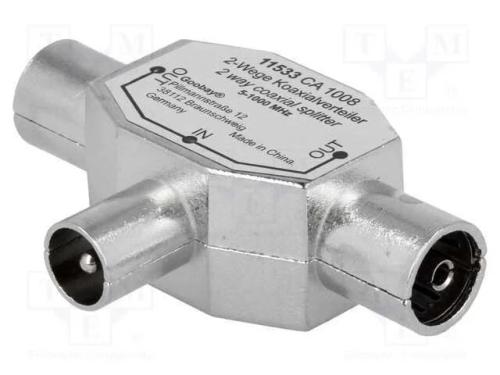Divisor, Concêntricos 9,5mm Tomada X2,Coaxial 9,5mm Ficha