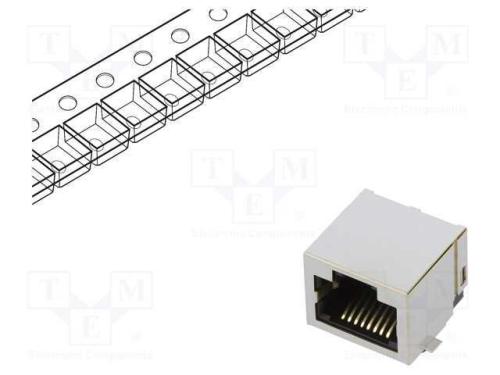 Tomada, RJ45, PIN: 8, dourado, Sistema: 8p8c, par.