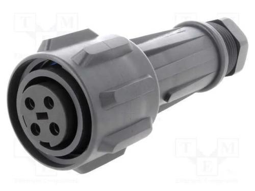 Conector: redondos, ficha, fêmea, PIN: 4, rosca i.