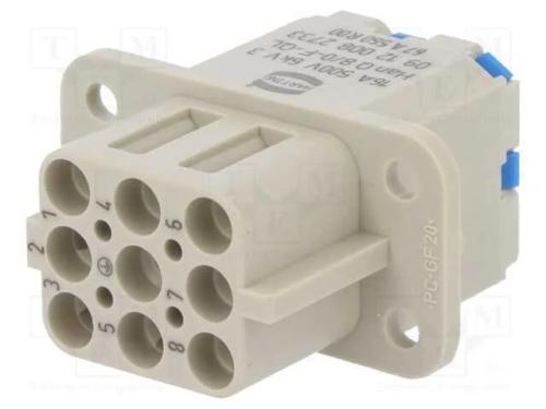 Conector: HDC, inserto de contatos, fêmea, Han Q,.