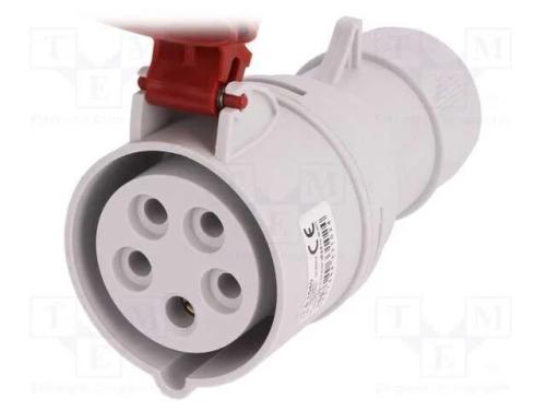 Conector: de alimentação AC 3 fases, ficha, fêmea.