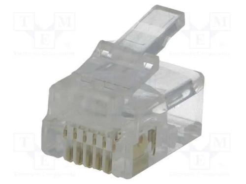 Ficha, RJ12, PIN: 6, Contatos: bronze de fósforo,.