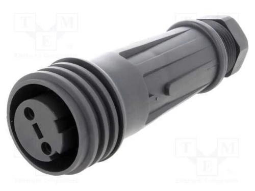 Conector: redondos, ficha, fêmea, PIN: 2, rosca e.