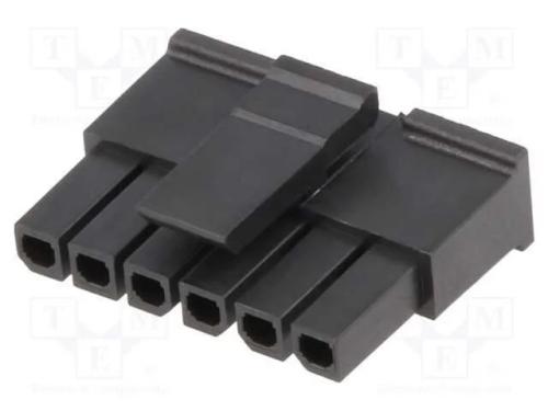 Ficha, Fio-Placa, F&ecirc;mea, Micro-Fit 3.0, 3mm, Pin: 6, Sem Contactos