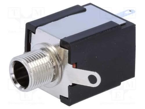 Tomada, Jack 6,3mm, Stereo, Faixas: 3, Simples, para Painel, 10mm