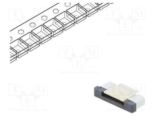 Conector: FFC/FPC, horizontais, PIN: 10, ZIF, SMT.