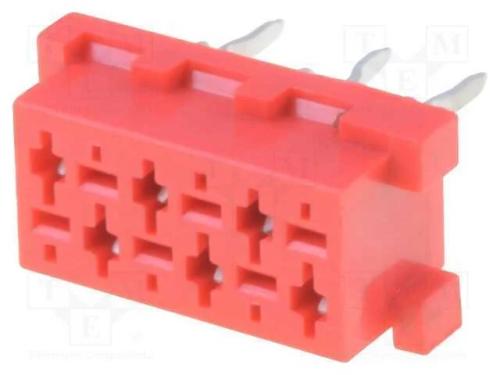 Fio-placa, tomada, fêmea, PIN: 6, THT, para PCB, .