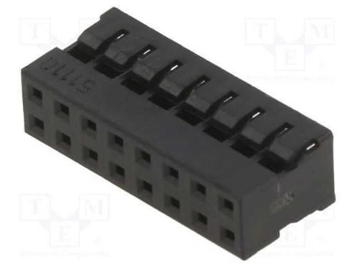 2mm MGrid WtB Rec Crp Hsg PBT Blk 16Ckt