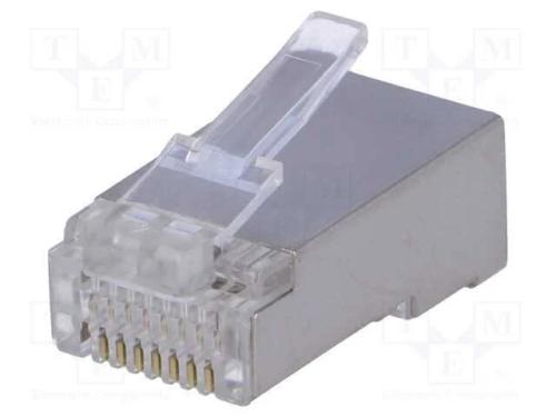 Ficha, RJ45, PIN: 8, blindadas, Contatos: bronze .
