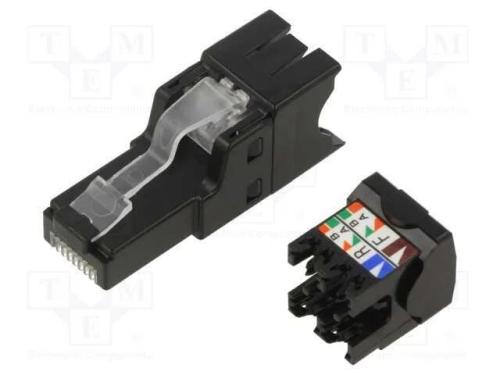 Ficha, RJ45, PIN: 8, Cat: 6a, Sistema: 8p8c, 26AW.