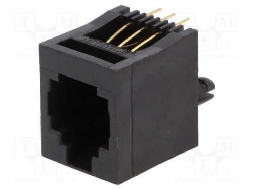 Tomada, RJ12, PIN: 6, Sistema: 6p6c, THT, simples