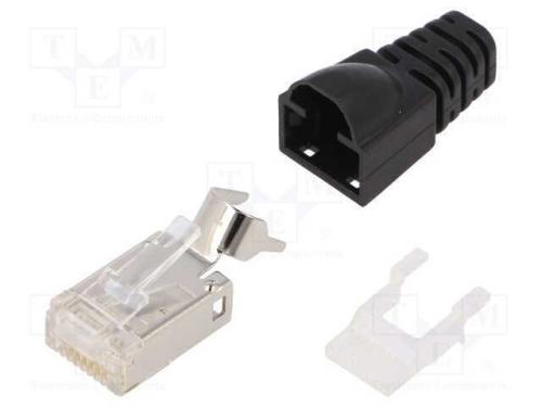Ficha, RJ45, PIN: 8, Cat: 6a,Class EA, blindadas,.