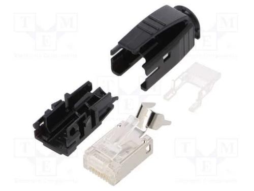 Ficha, RJ45, PIN: 8, Cat: 6a,Class EA, blindadas,.