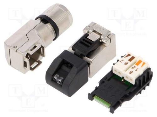 Ficha, RJ45, PIN: 8, Cat: 6a,Class EA, blindadas,.