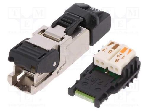 Ficha, RJ45, PIN: 8, Cat: 6a, blindadas,com a tap.