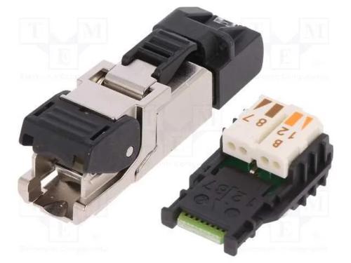 Ficha, RJ45, PIN: 8, Cat: 6a, blindadas,com a tap.