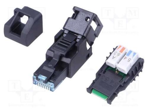 Ficha, RJ45, PIN: 8, Cat: 6a, não blindados,com a.