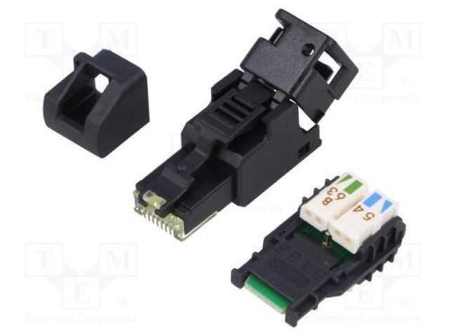 Ficha, RJ45, PIN: 8, Cat: 6a, não blindados,com a.