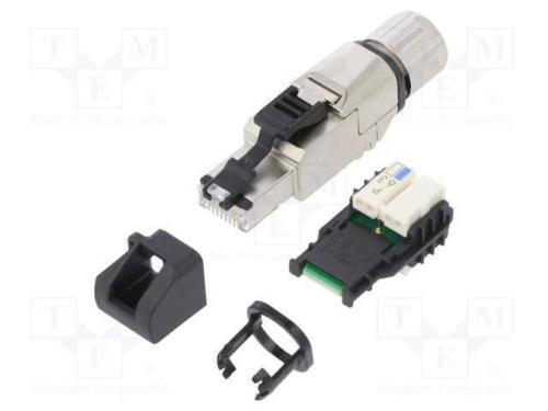 Ficha, RJ45, PIN: 8, Cat: 6a, blindadas,com a tap.