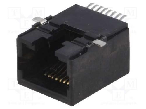 Tomada, RJ45, PIN: 8, Sistema: 8p8c, para PCB, SM.