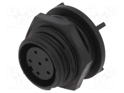Conector: redondos, tomada, fêmea, PIN: 6, rosca .