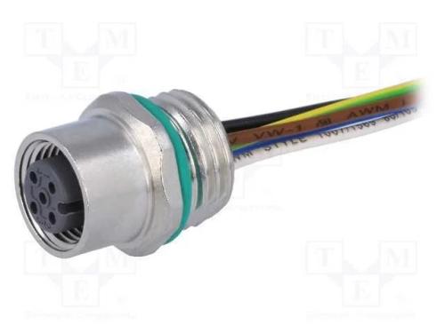 Tomada, M12, Pin: 5, Fêmea, Código A-Devicenet / Canopen, Fios