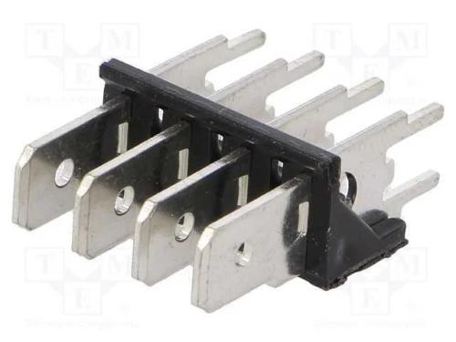 Conetor: Listel de Conectores, 6,3mm, 0,8mm, Tht, Latão, Estanhado
