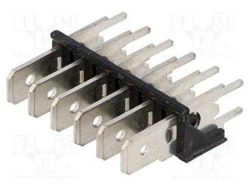 Conetor: Listel de Conectores, 6,3mm, 0,8mm, Tht, Latão, Estanhado