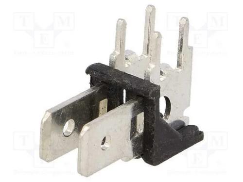 Conetor: Listel de Conectores, 6,4mm, 0,8mm, Tht, Aço, Estanhado