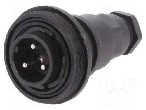 Conector: redondos, ficha, macho, PIN: 3, rosca e.