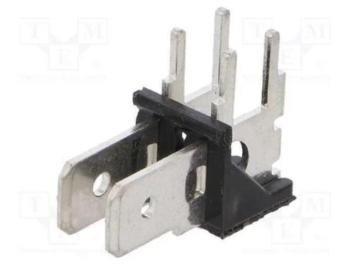 Conetor: Listel de Conectores, 6,4mm, 0,8mm, Tht, Latão, Estanhado